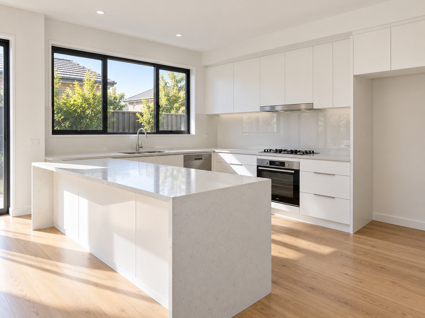 Spotless kitchen after end-of-lease cleaning